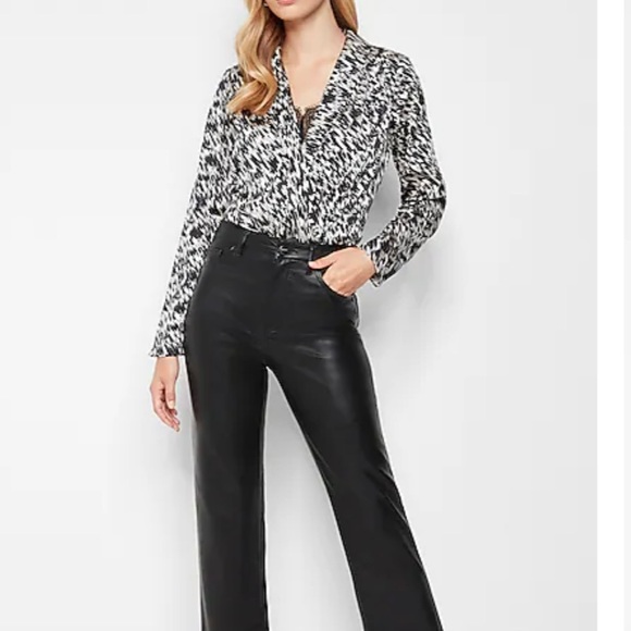 Express Tops - DRAPED LACE INSET LONG SLEEVE THONG BODYSUIT